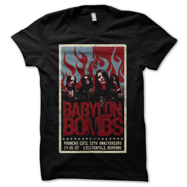 BABYLON BOMBS - T-SHIRT, PAUNCHY CATS 10TH ANNIV.