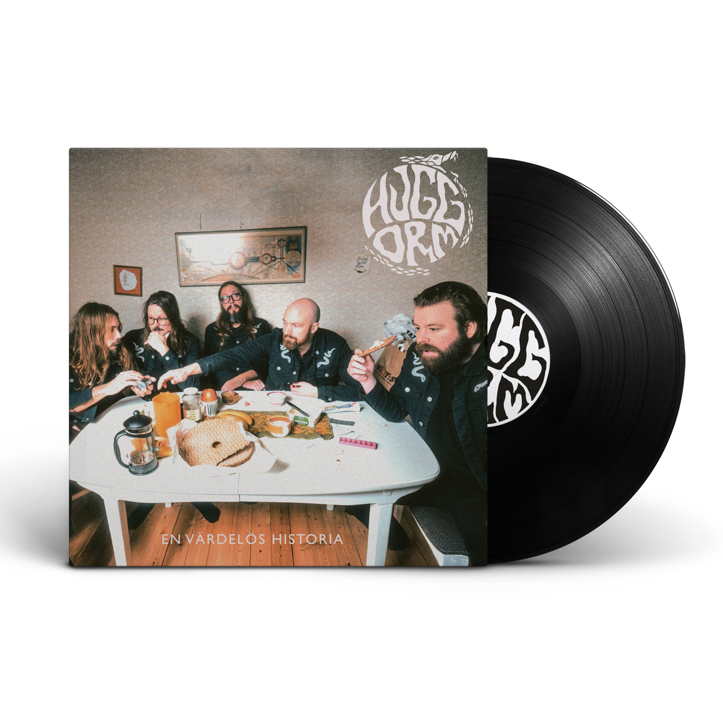HUGGORM - EN VÄRDELÖS HISTORIA, BUNDLE (VINYL LP + T-SHIRT) SIGNERAD!