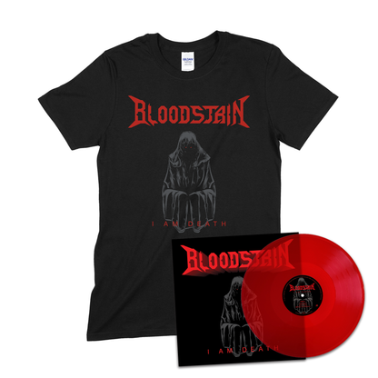 BLOODSTAIN - I AM DEATH, VINYL & T-SHIRT (BUNDLE)