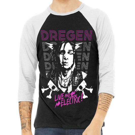 DREGEN - 3/4 BASEBALL, LIVE AND ELECTRIC