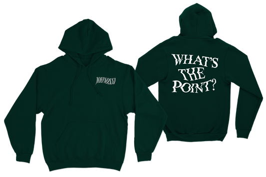 JOHNOSSI - HOODIE, WHAT'S THE POINT (FOREST GREEN)